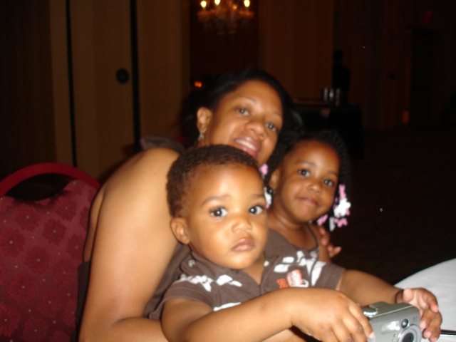 Crystal Perkins with her children Vince, Jr. and Molley (Crystal is great granddaughter of Thomas & Rose Merry Mack; granddaughter of Tommie Lee Atkins; daughter of Molley Ruth Atkins)