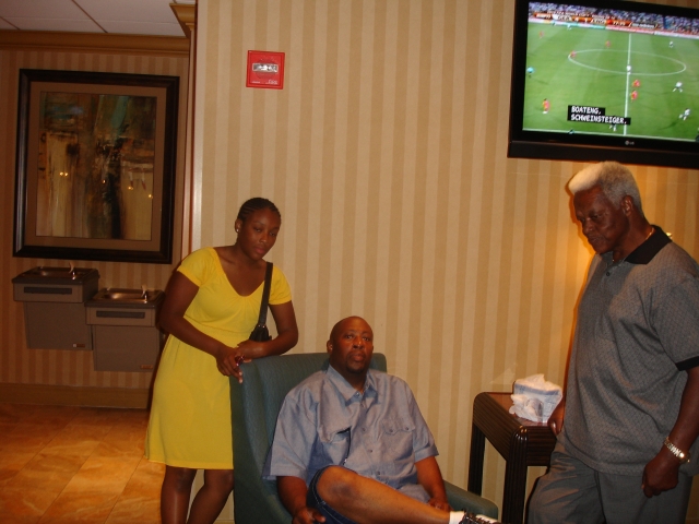 THOMAS MACK FAMILY
Son, Soloman, Sr. talks to Alexis Smith (great granddaughter)and her dad, Jeffery Smith